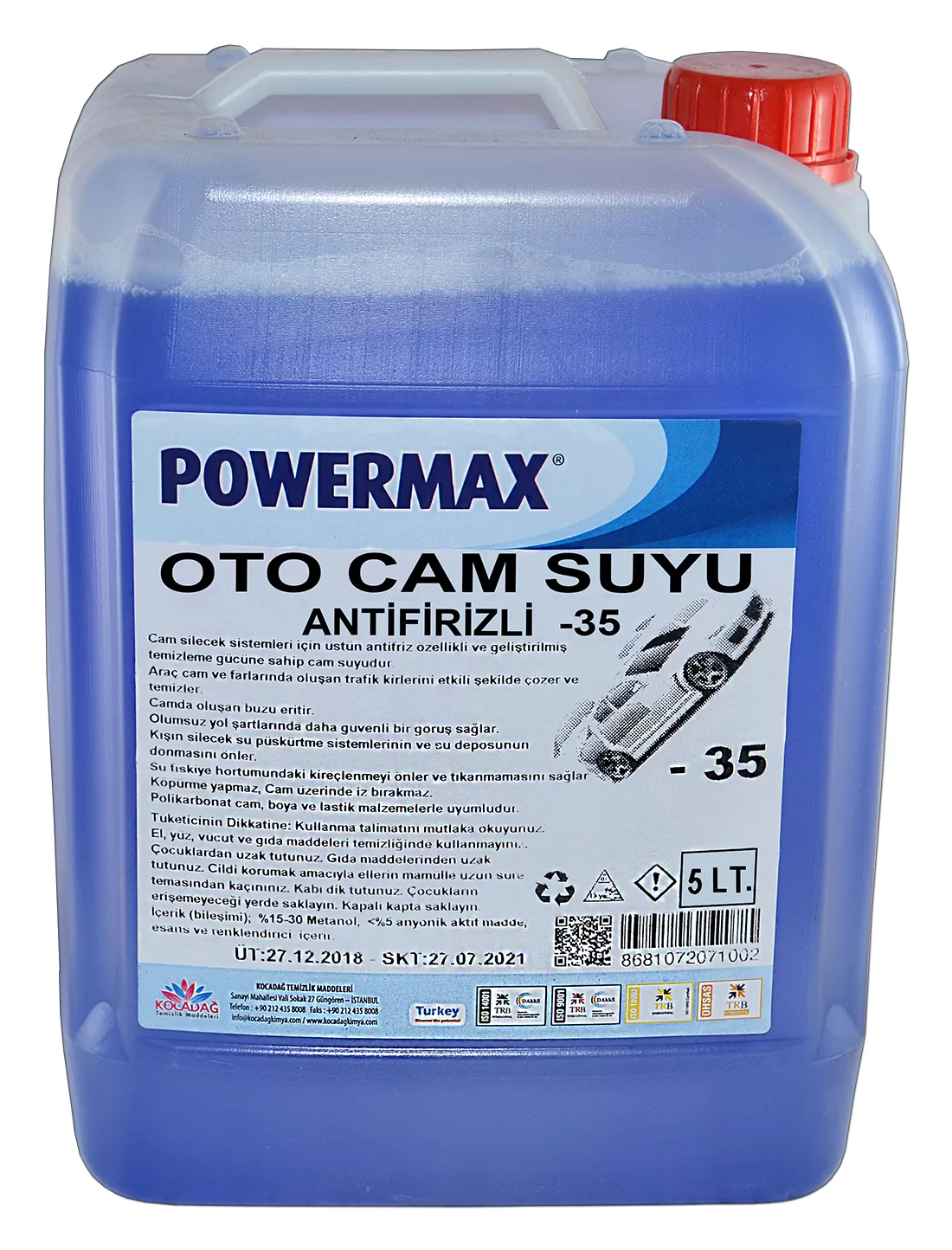 Powermax Oto Cam Suyu Antifirizli